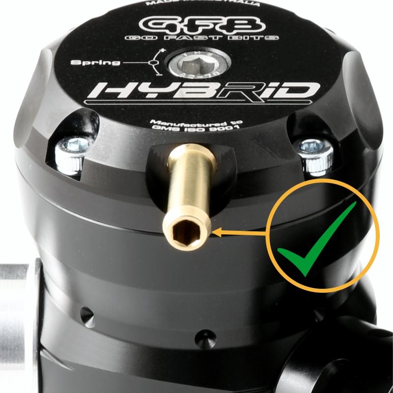 Suits all GFB Mach 2, Hybrid, Respons, and Deceptor Pro II blow-off valves where the existing brass hose barb features a female hex in the hole