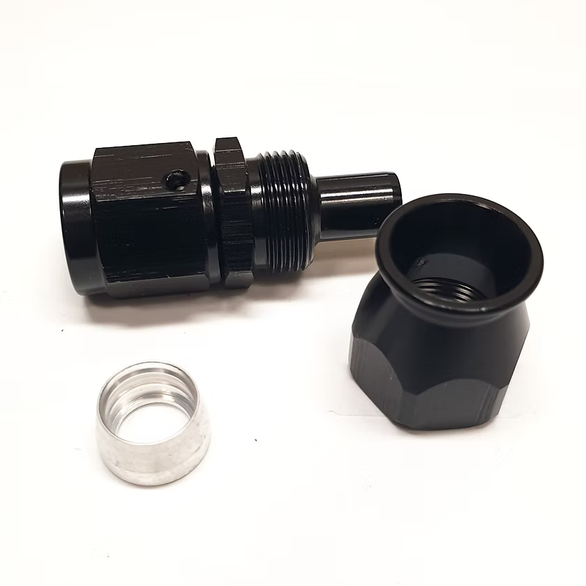 Straight swivel hose end - AN4 - AN10 for PTFE/Teflon
