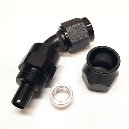 Swivel 45 degree elbow - AN4 - AN10 for PTFE/Teflon