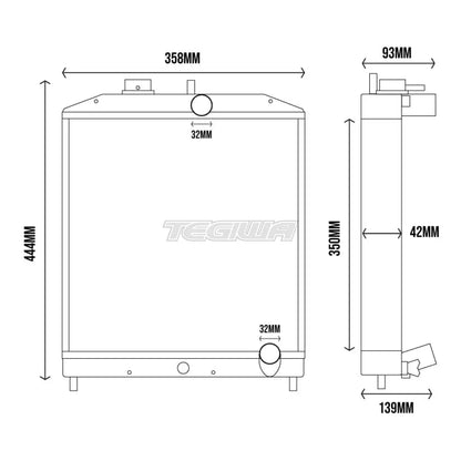 Tegiwa Aluminium Alloy Radiator HONDA CIVIC EG EK 92-00