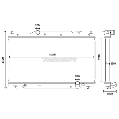 Tegiwa Aluminium Alloy Radiator HONDA CIVIC TYPE R EP3