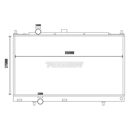 Tegiwa Aluminium Alloy Radiator MITSUBISHI EVO 4 5 6