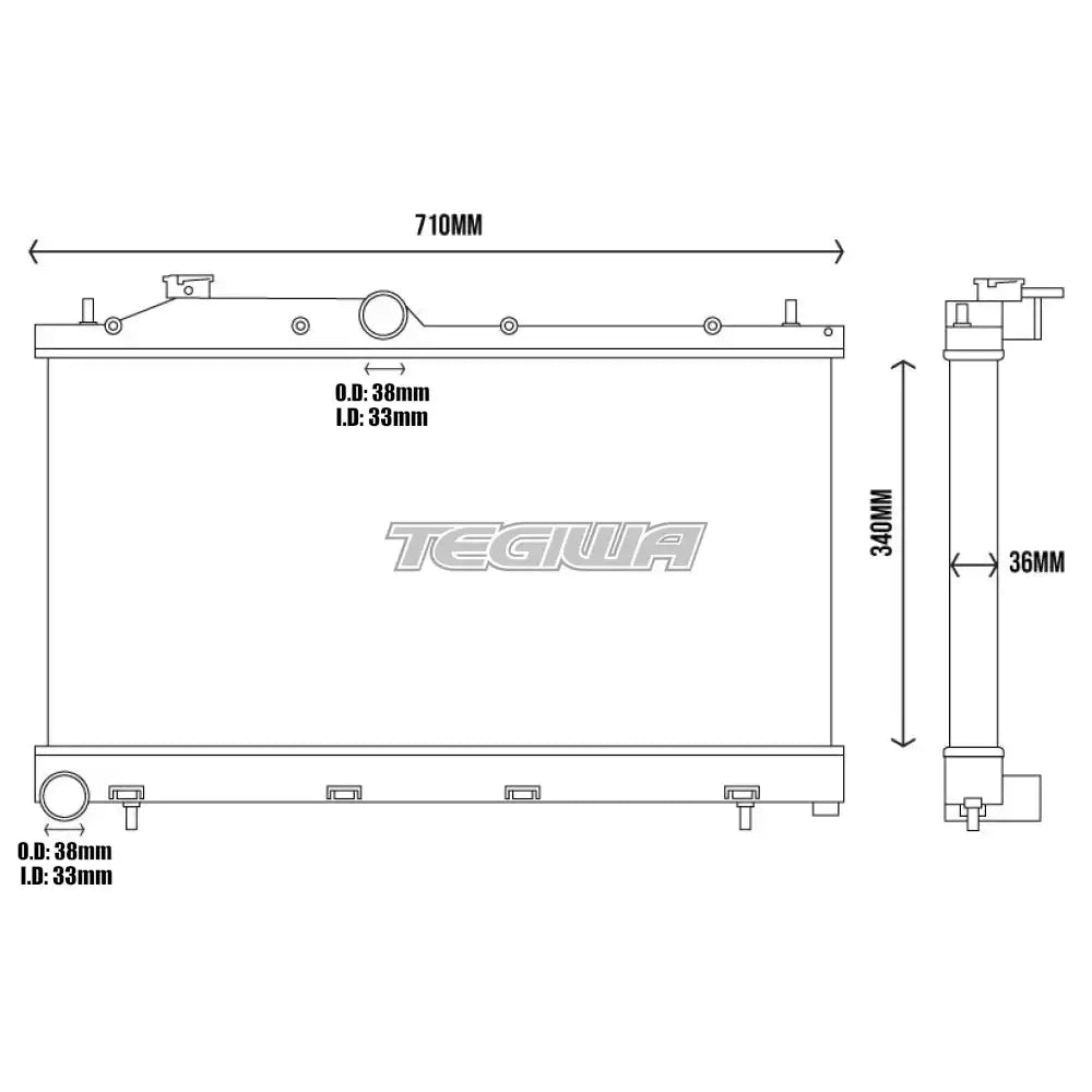 TEGIWA Aluminium Alloy Radiator SUBARU IMPREZA HATCH 07+