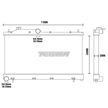 TEGIWA Aluminium Alloy Radiator SUBARU IMPREZA HATCH 07+